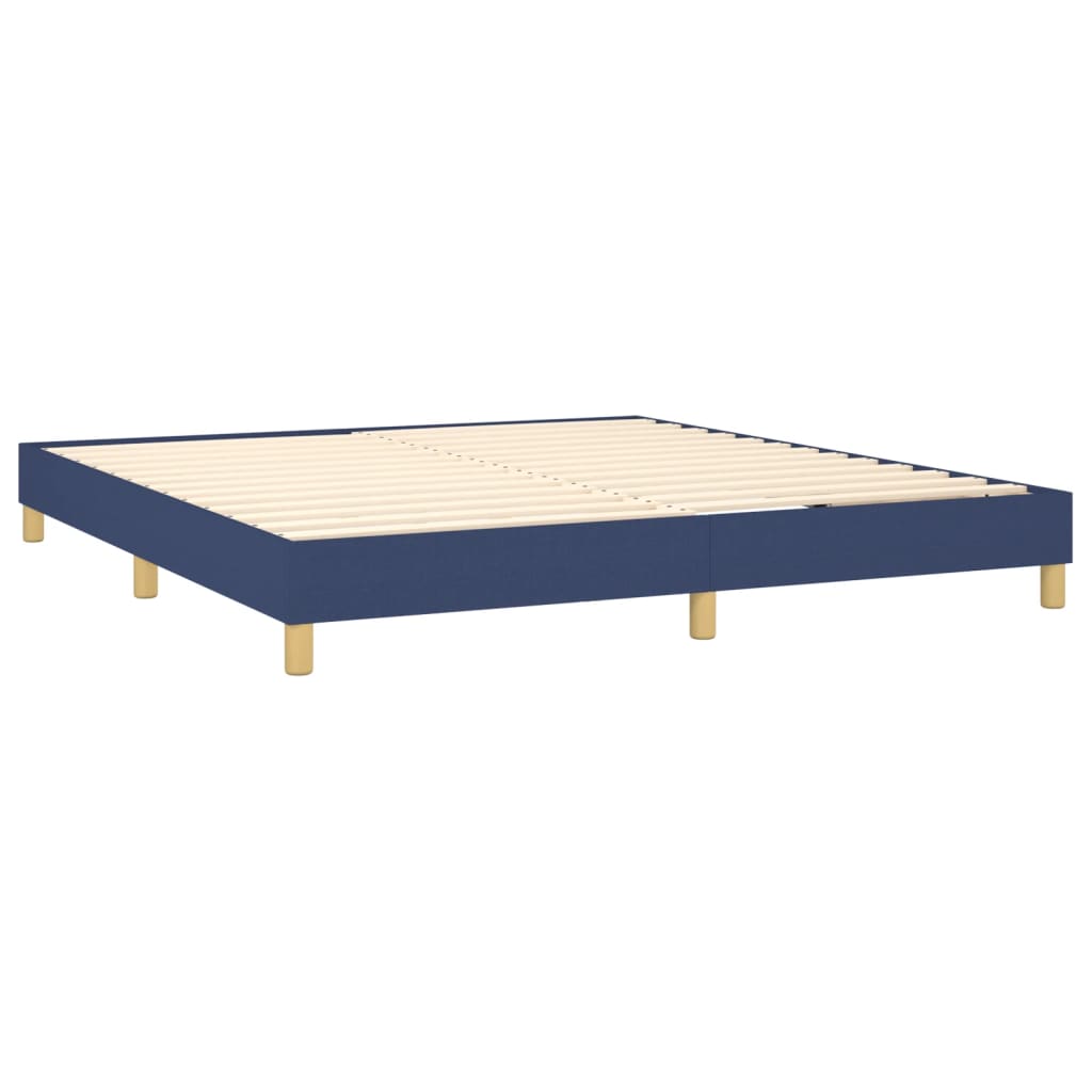 Okvir za krevet s oprugom plavi 180x200 cm od tkanine