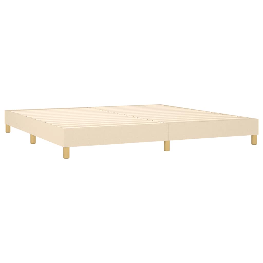Okvir za krevet s oprugom krem 200x200 cm od tkanine