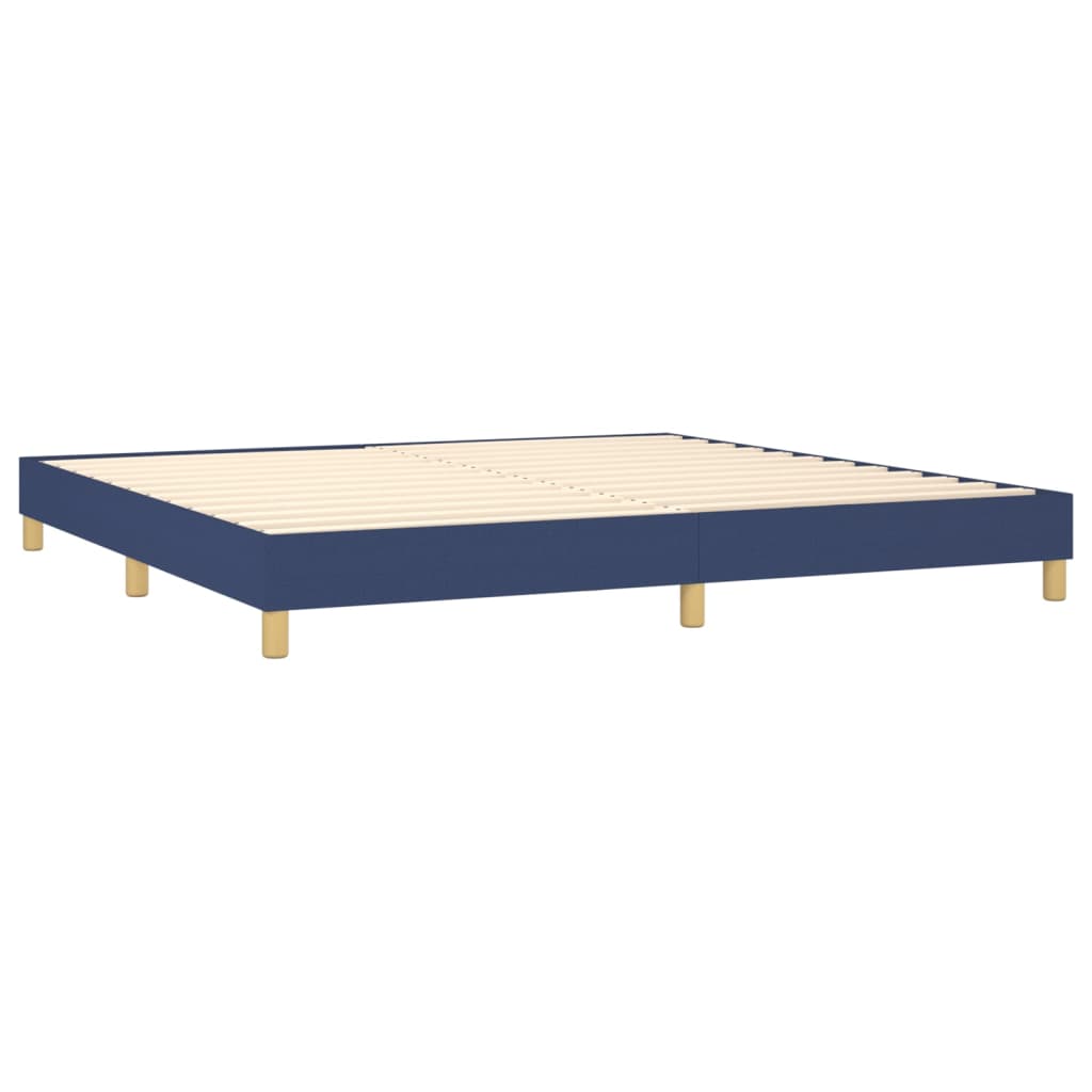 Okvir za krevet s oprugom plavi 200x200 cm od tkanine