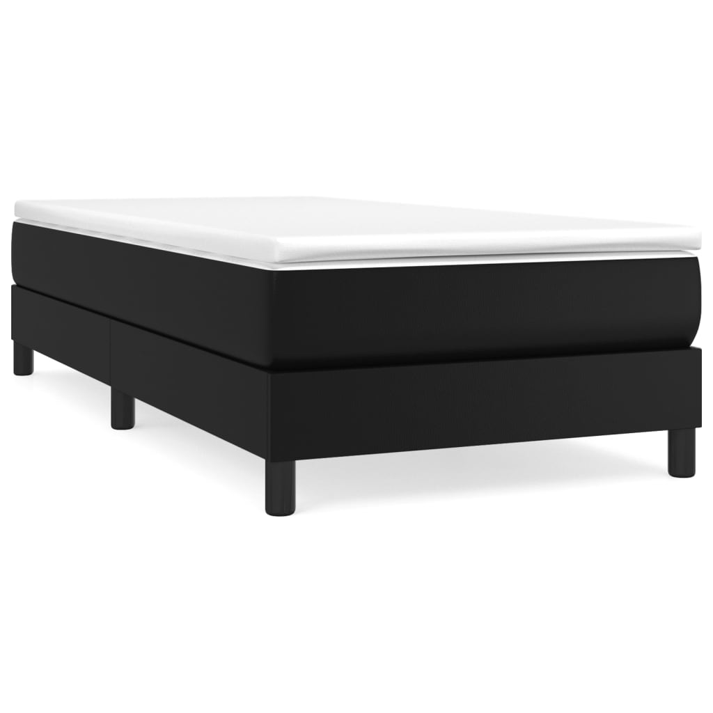 Okvir za krevet s oprugom crni 80 x 200 cm od umjetne kože