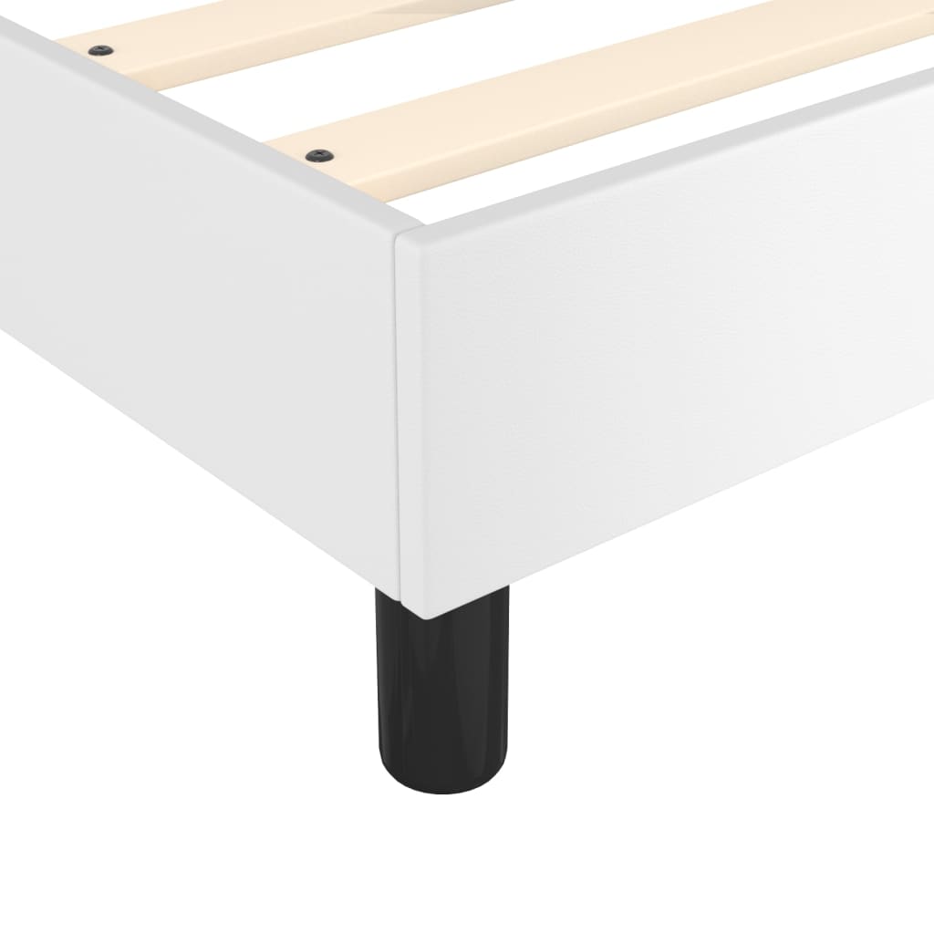 Okvir za krevet s oprugom bijeli 80 x 200 cm od umjetne kože