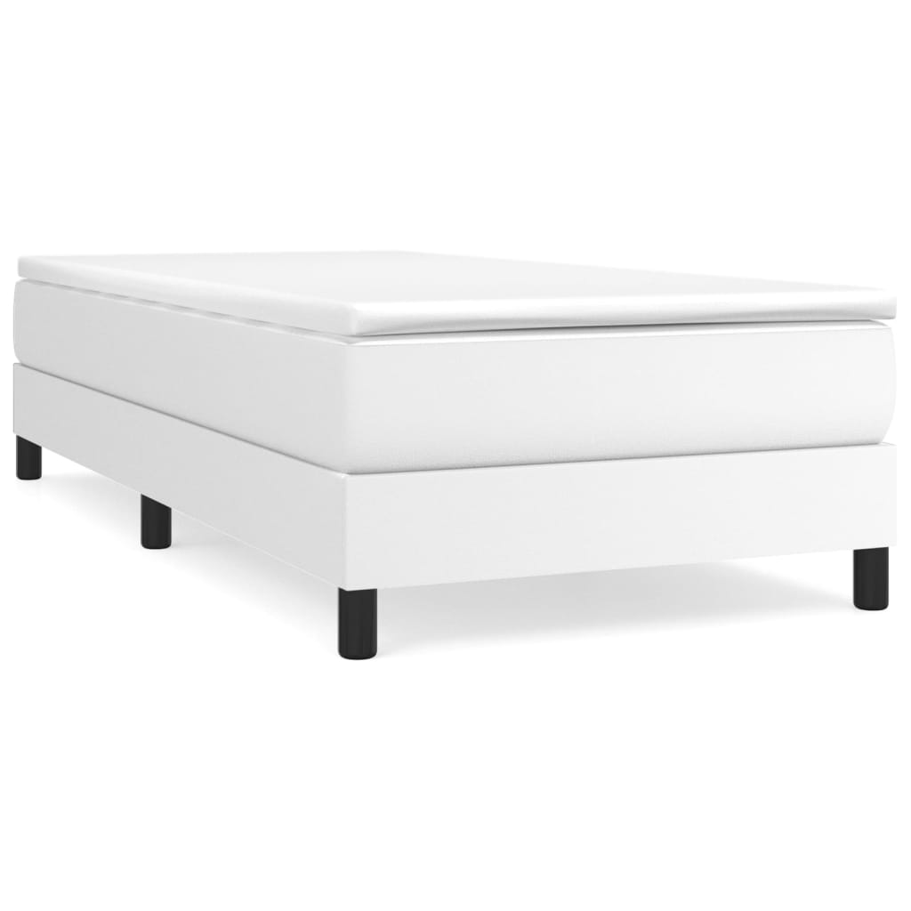 Okvir za krevet s oprugom bijela 90x190 cm od umjetne kože