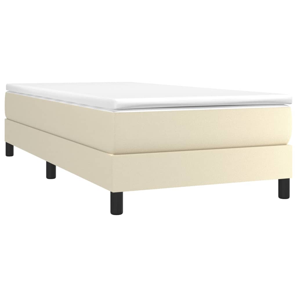 Okvir za krevet s oprugom krem 90x190 cm od umjetne kože