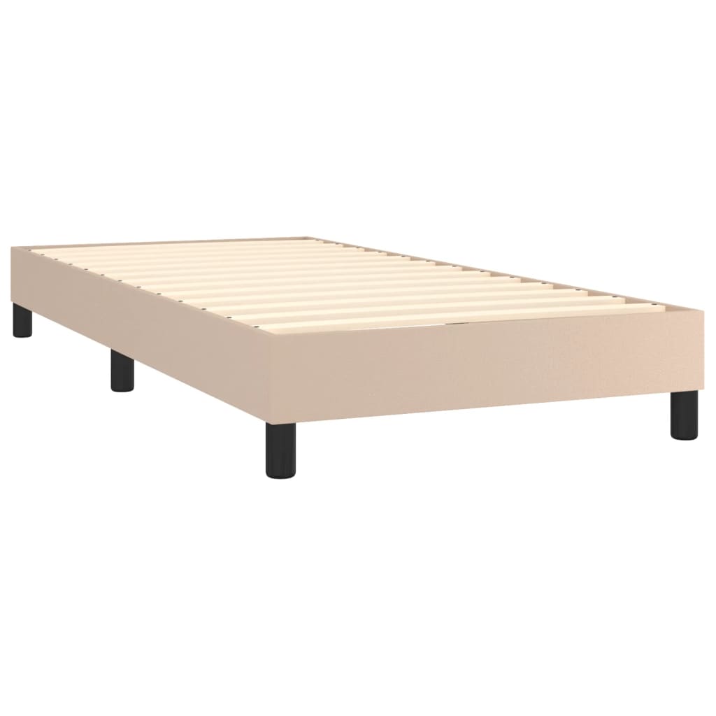 Okvir za krevet s oprugom boja cappuccina 90x190 cm od umjetne kože
