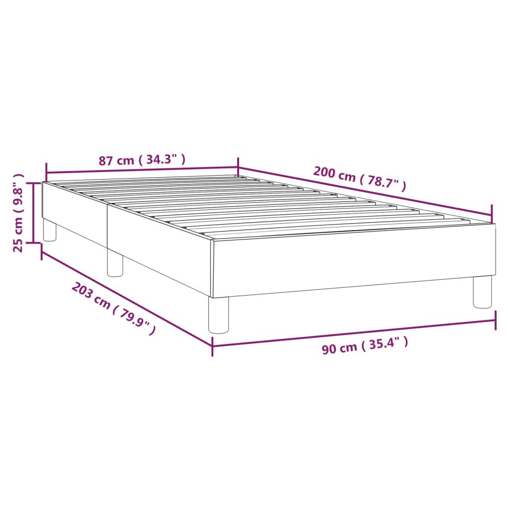 Okvir za krevet s oprugom bijela 90x200 cm od umjetne kože