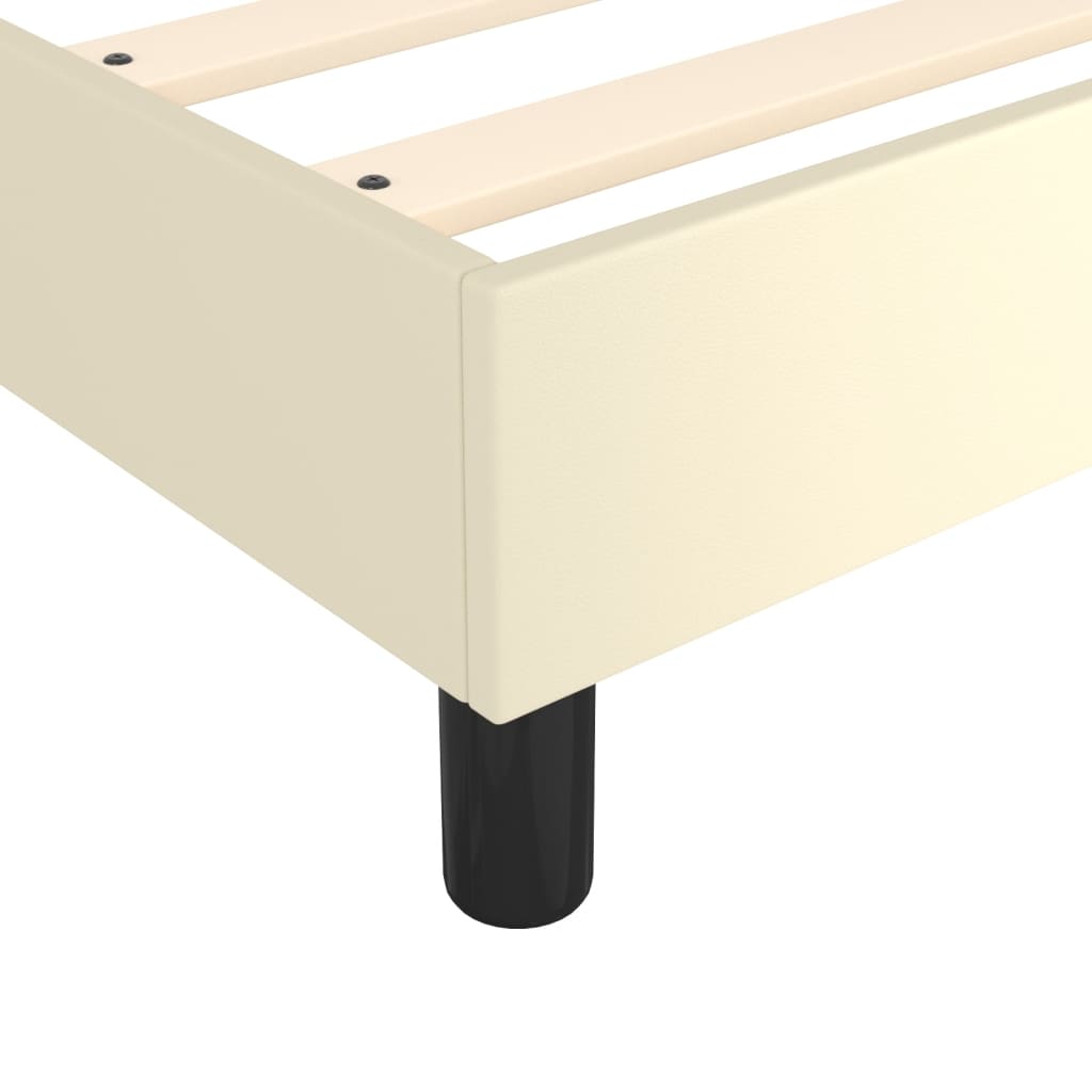 Okvir za krevet s oprugom krem 90x200 cm od umjetne kože