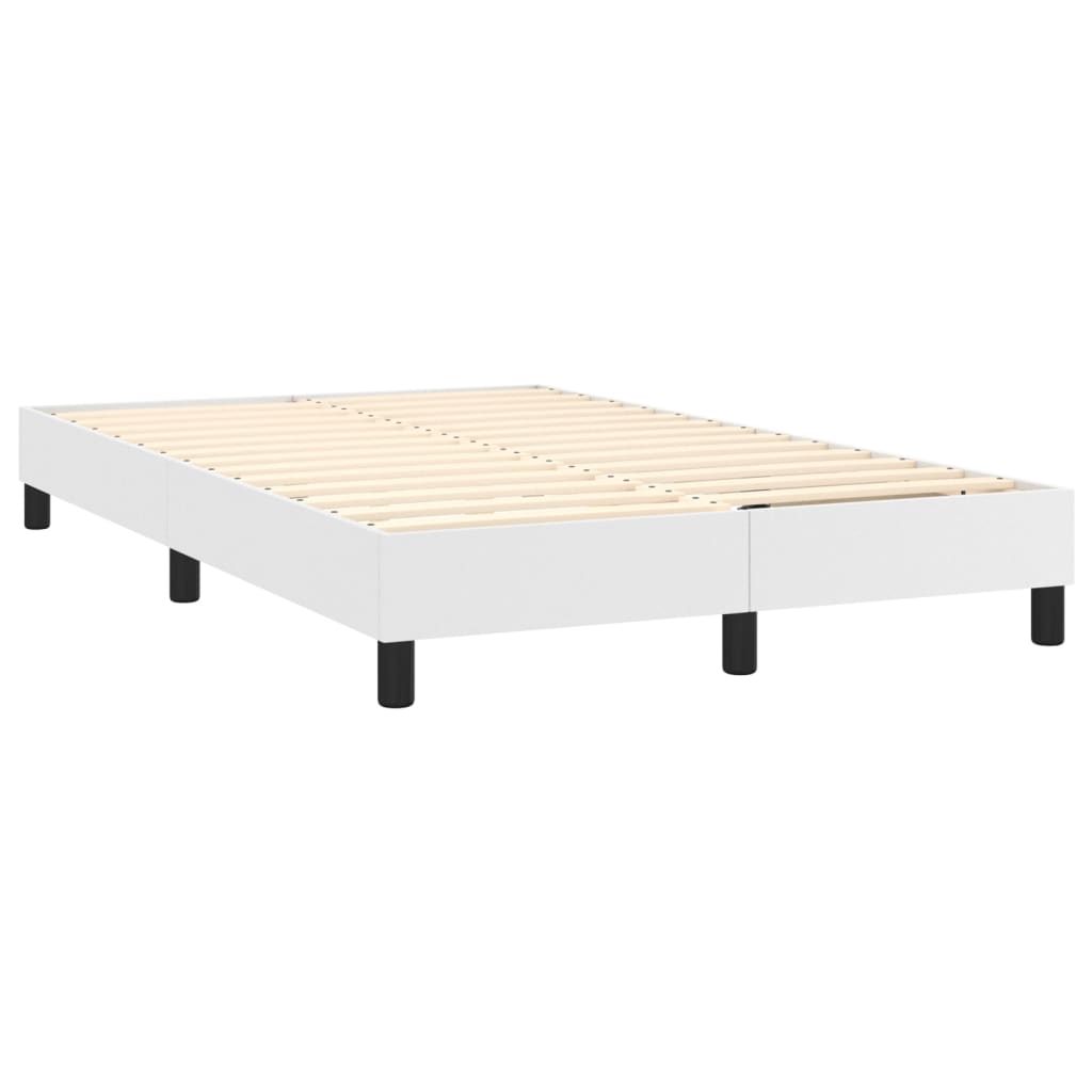 Okvir za krevet s oprugom bijela 120x200 cm od umjetne kože