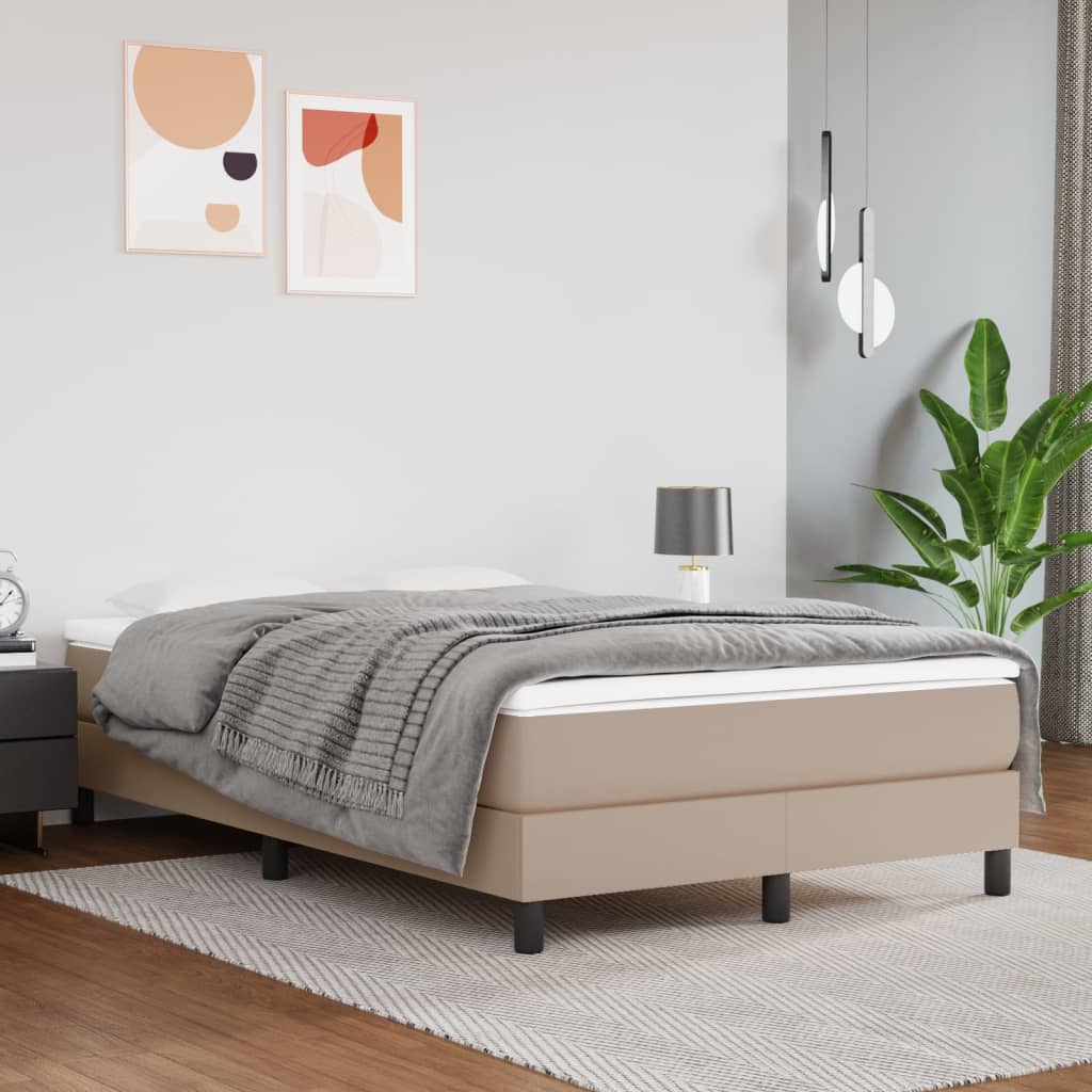 Okvir za krevet s oprugom boja cappuccina 120x200 cm umjetna koža