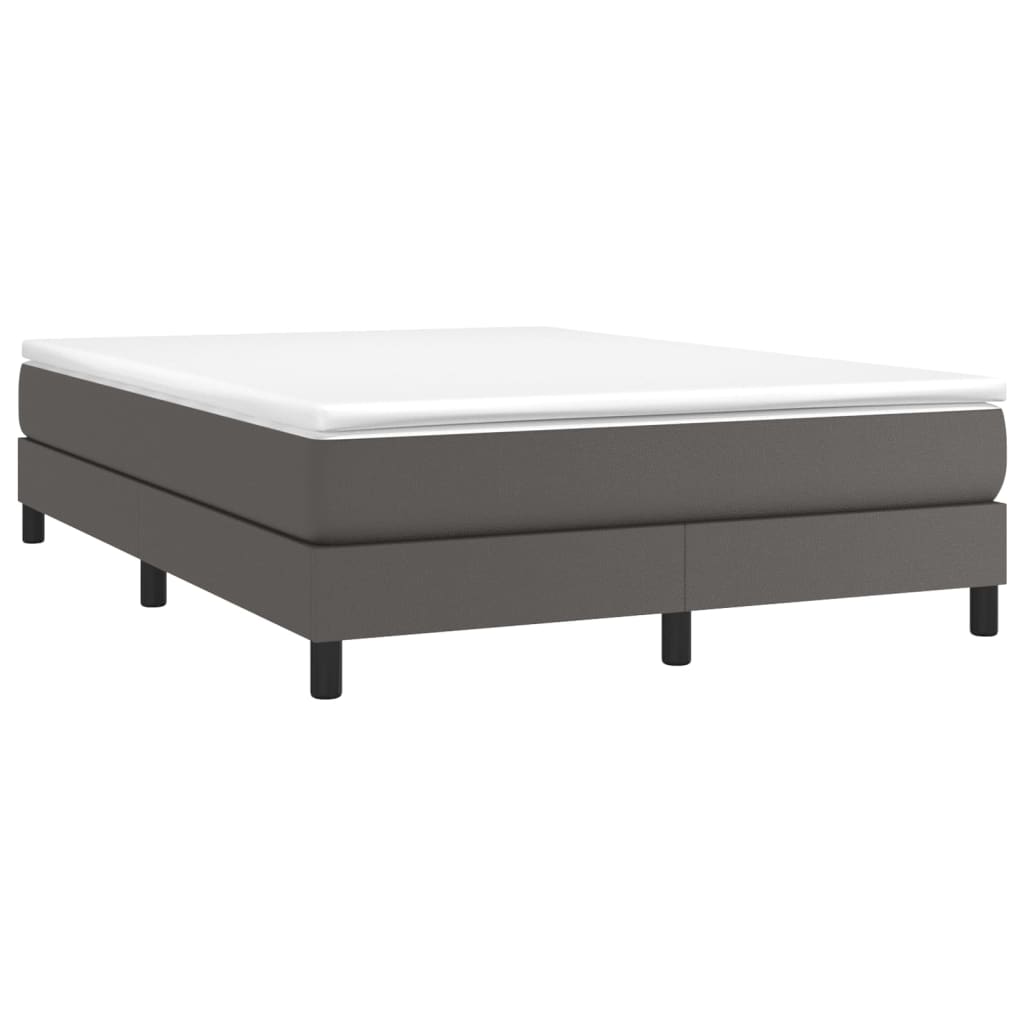 Okvir za krevet s oprugom sivi 140x190 cm od umjetne kože