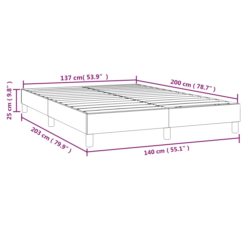 Okvir za krevet s oprugom krem 140x200 cm od umjetne kože