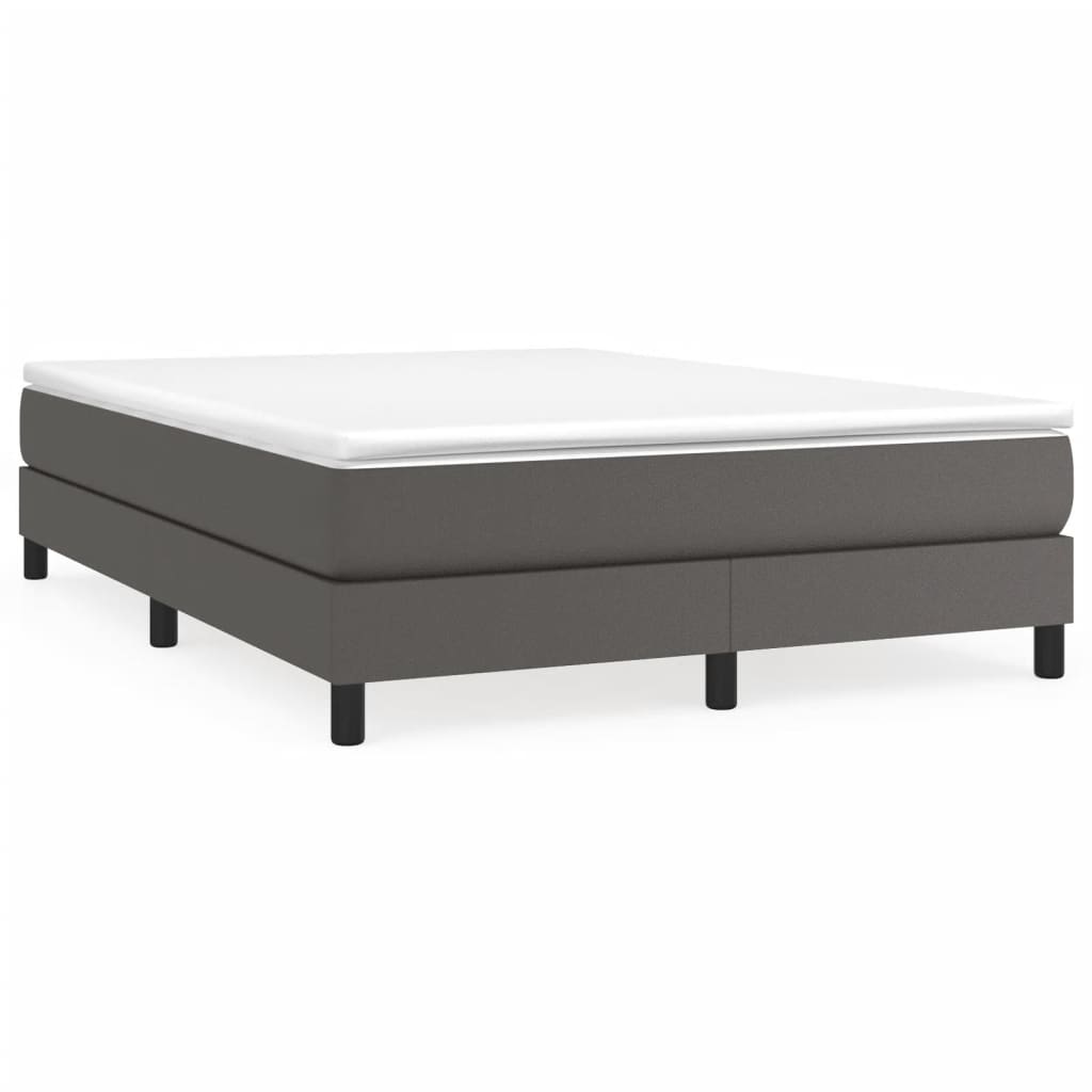 Okvir za krevet s oprugom sivi 140x200 cm od umjetne kože
