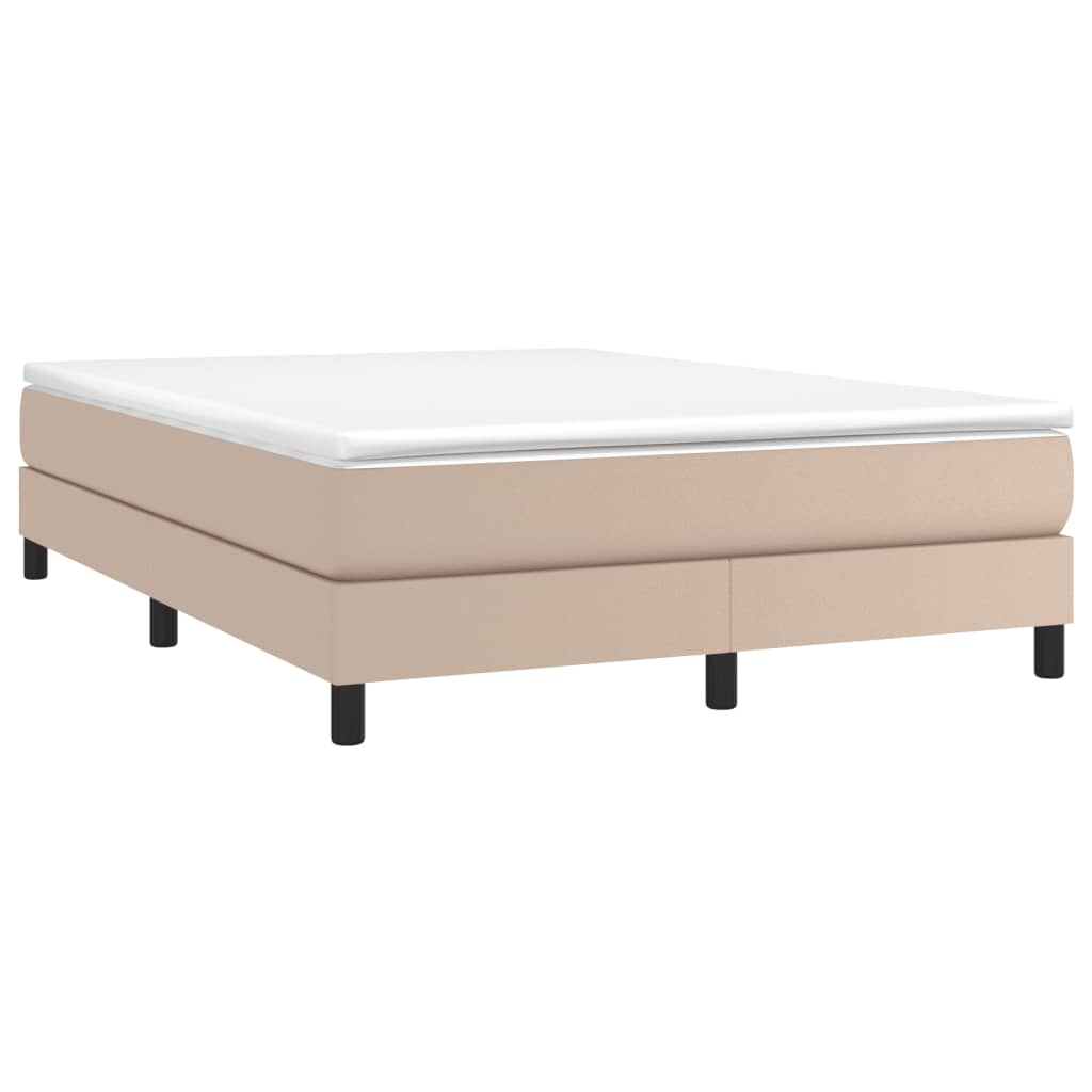 Okvir za krevet s oprugom boja cappuccina 140x200 cm od umjetne kože