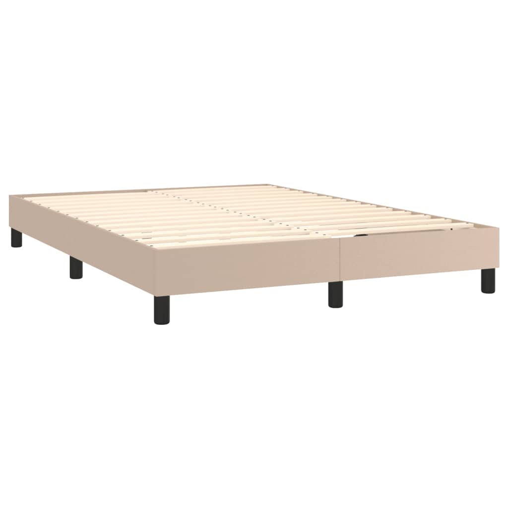 Okvir za krevet s oprugom boja cappuccina 140x200 cm od umjetne kože
