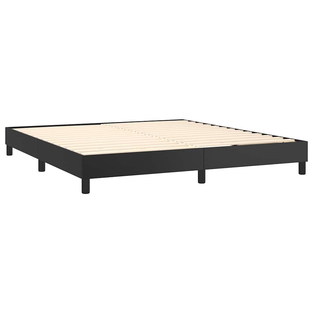Okvir za krevet s oprugom crni 180x200 cm od umjetne kože