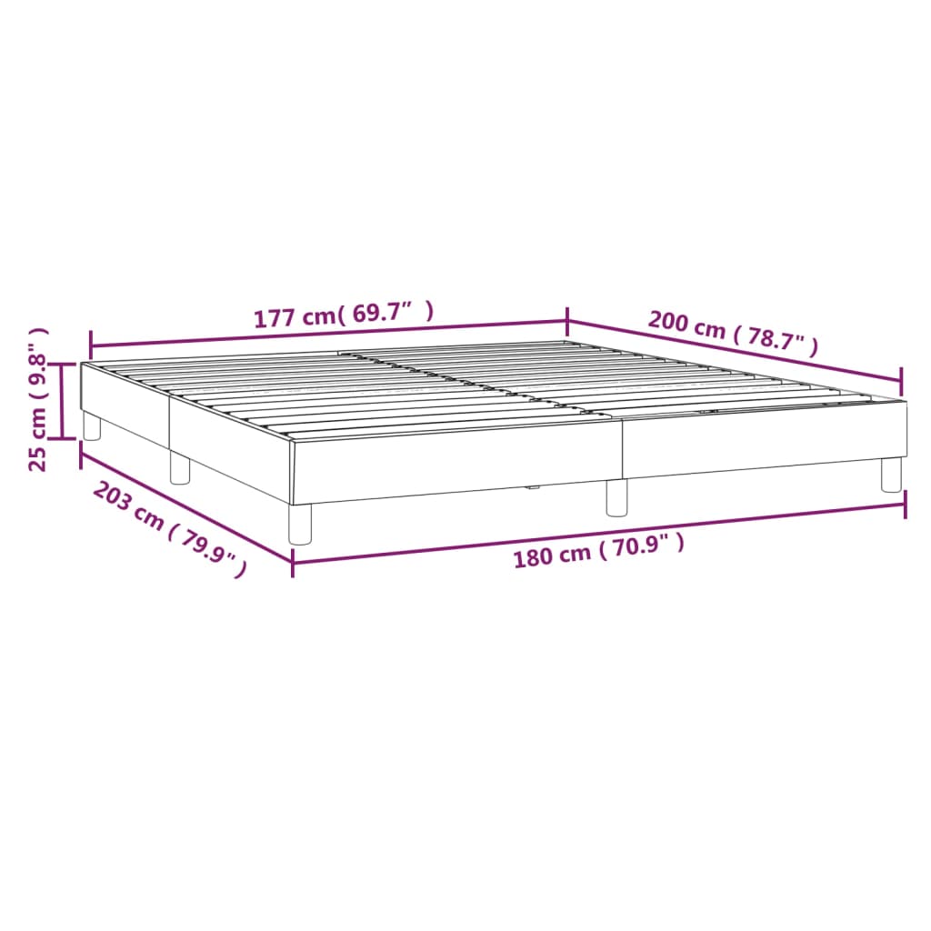 Okvir za krevet s oprugom crni 180x200 cm od umjetne kože