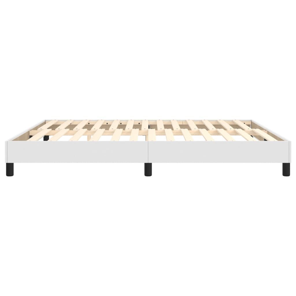 Okvir za krevet s oprugom bijela 180x200 cm od umjetne kože