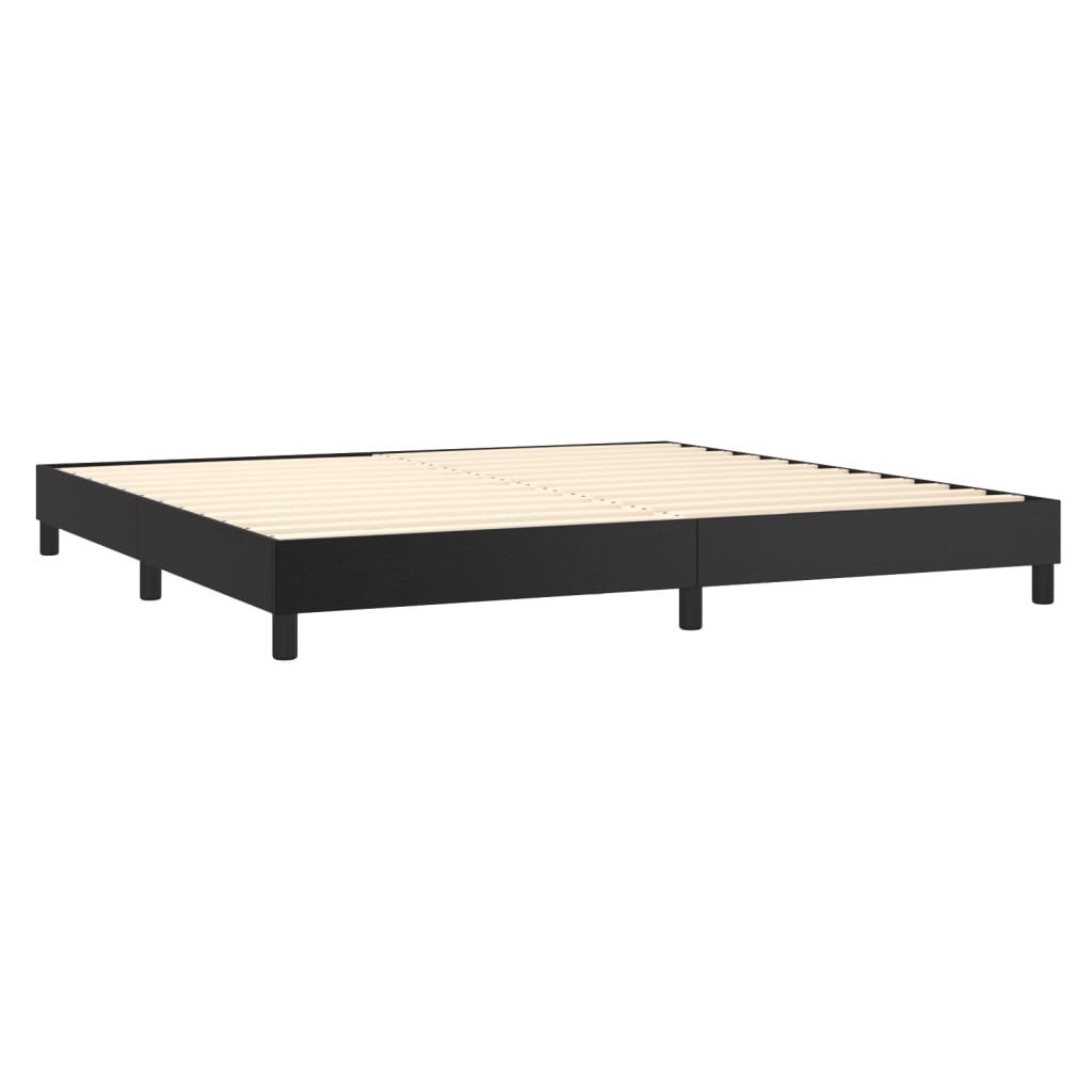 Okvir za krevet s oprugom crni 200x200 cm od umjetne kože