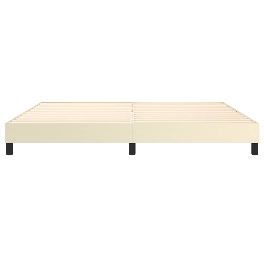 Okvir za krevet s oprugom krem 200x200 cm od umjetne kože