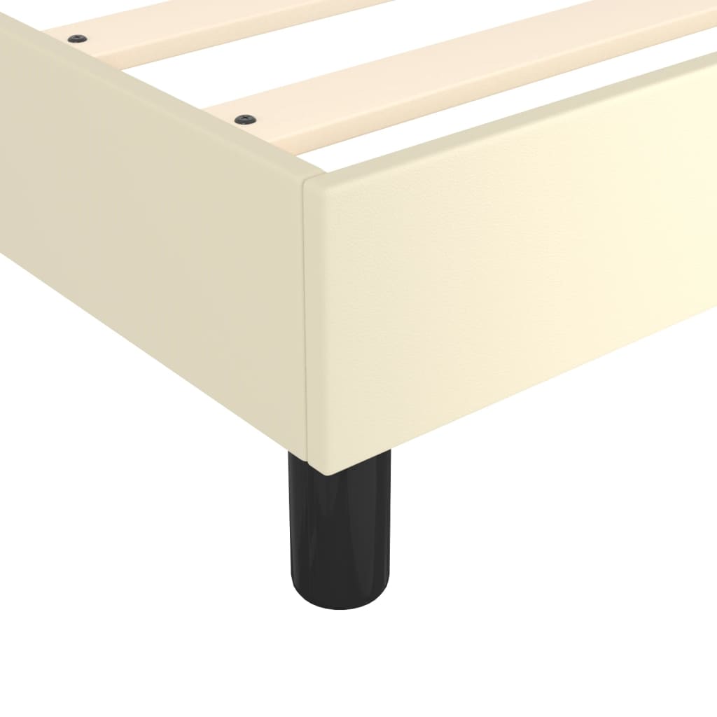 Okvir za krevet s oprugom krem 200x200 cm od umjetne kože