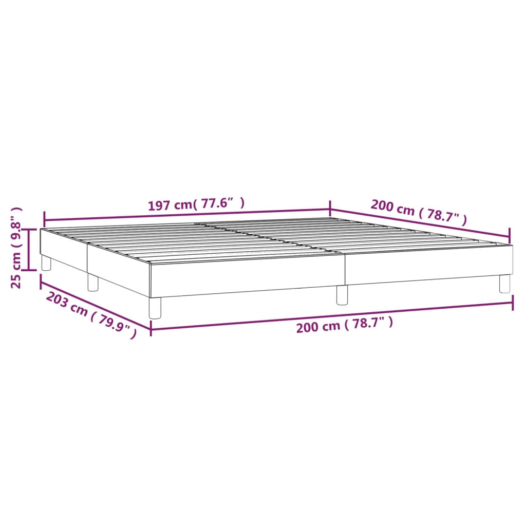 Okvir za krevet s oprugom sivi 200x200 cm od umjetne kože
