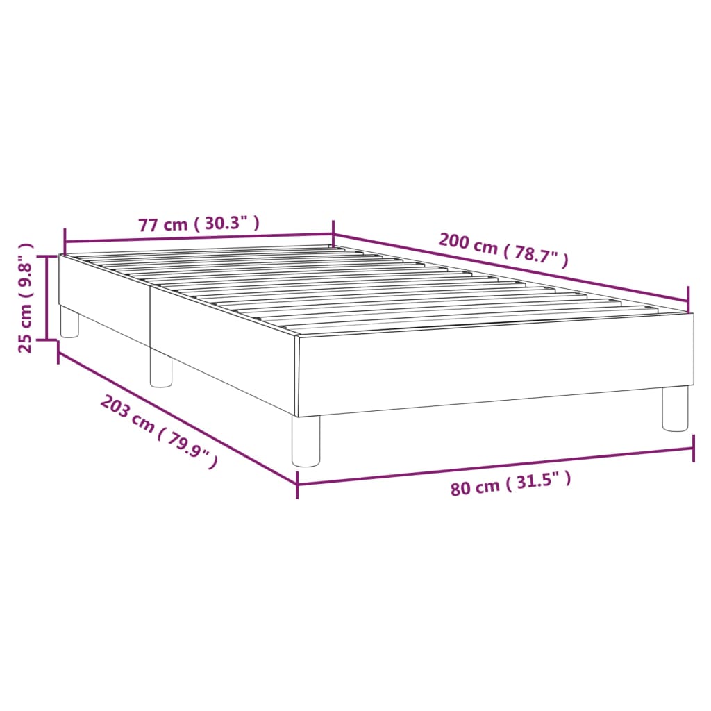 Okvir za krevet s oprugom svjetlosivi 80x200 cm baršunasti