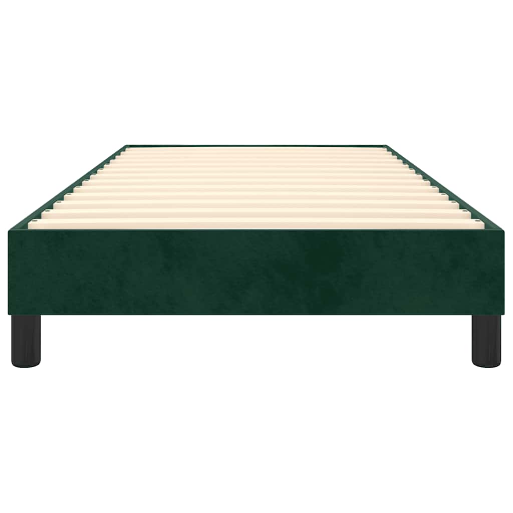 Okvir za krevet s oprugom tamnozeleni 90x190 cm baršunasti
