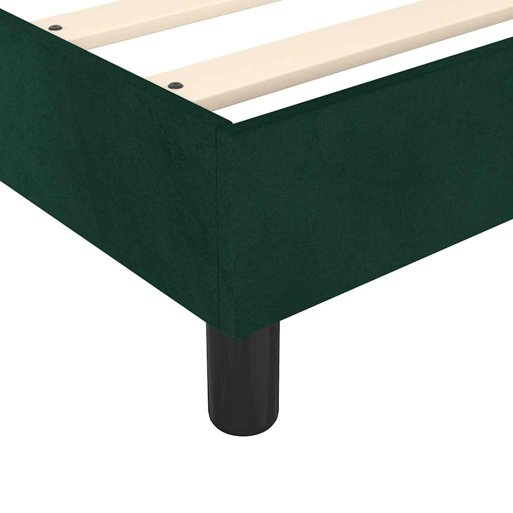 Okvir za krevet s oprugom tamnozeleni 90x200 cm baršunasti
