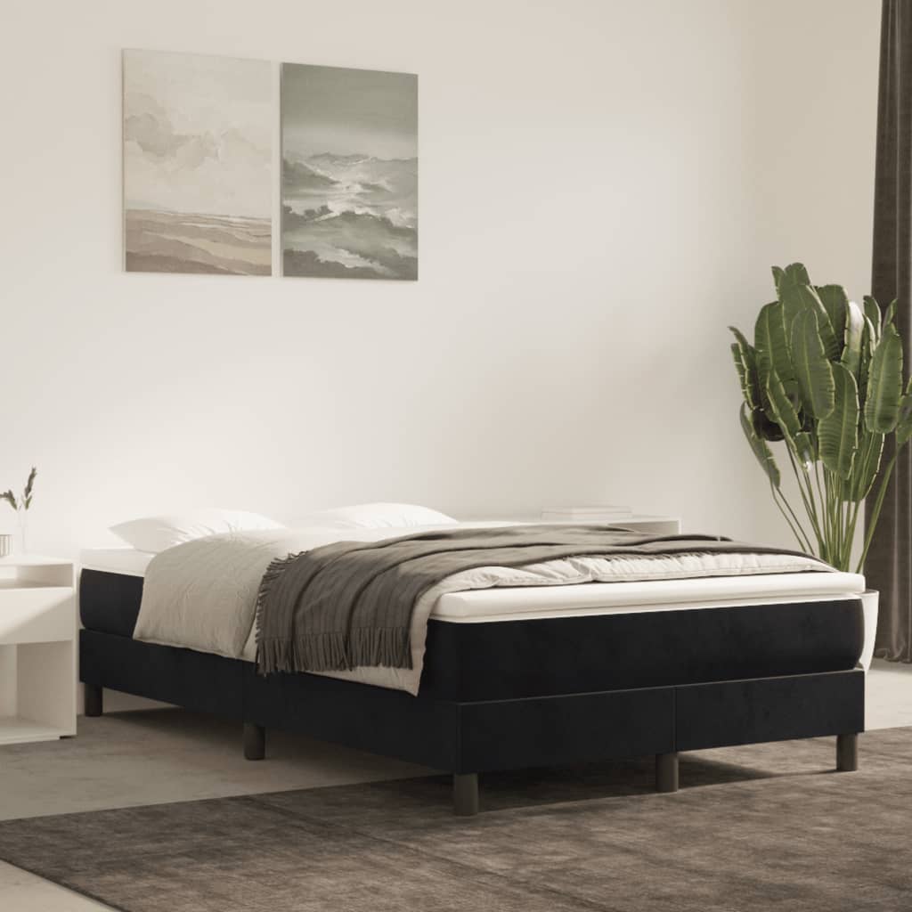 Okvir za krevet s oprugom crni 120 x 200 cm baršunasti