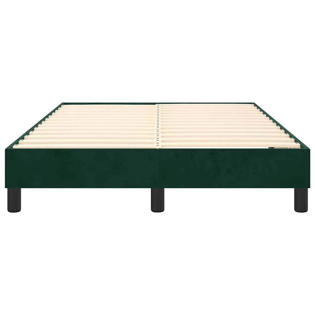Okvir za krevet s oprugom tamnozeleni 120x200 cm baršunasti