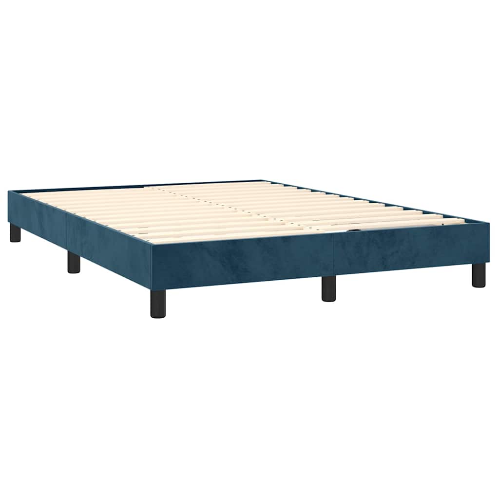 Okvir za krevet s oprugom tamnoplavi 140x190 cm baršunasti