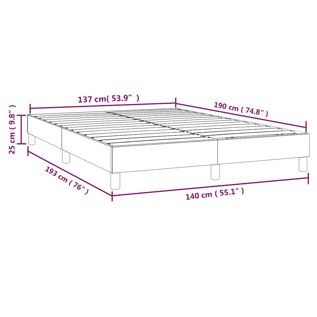 Okvir za krevet s oprugom tamnoplavi 140x190 cm baršunasti