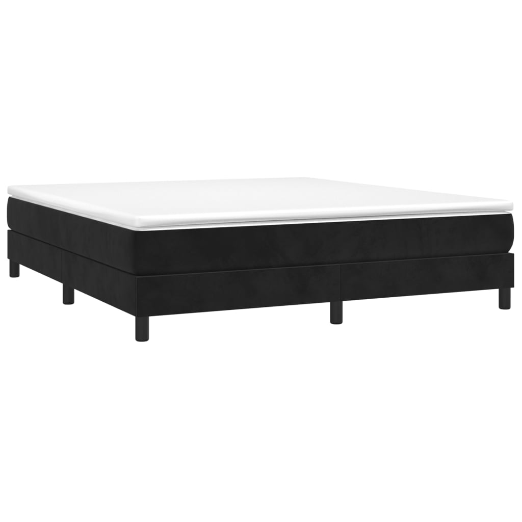 Okvir za krevet s oprugom crni 160x200 cm baršunasti