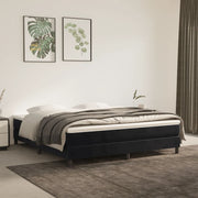 Okvir za krevet s oprugom crni 180x200 cm baršunasti
