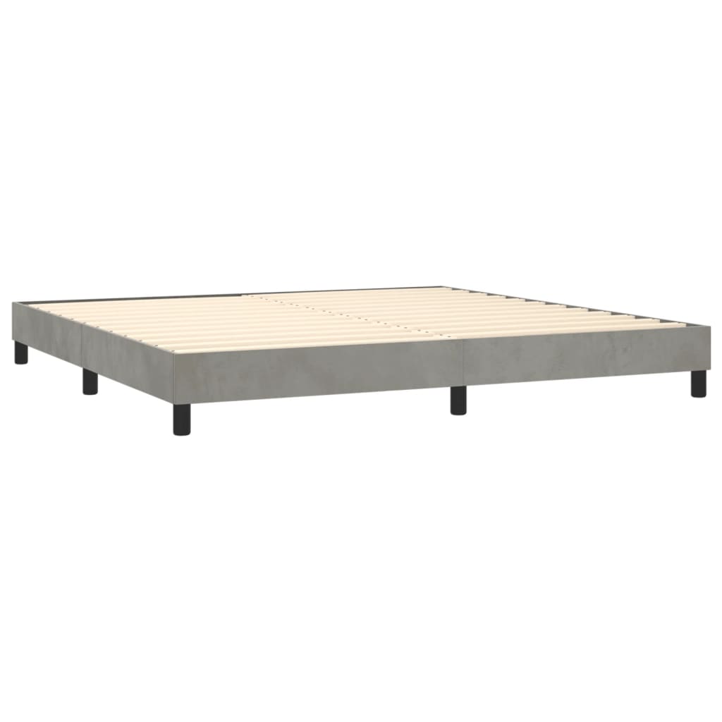 Okvir za krevet s oprugom svjetlosivi 200 x 200 cm baršunasti