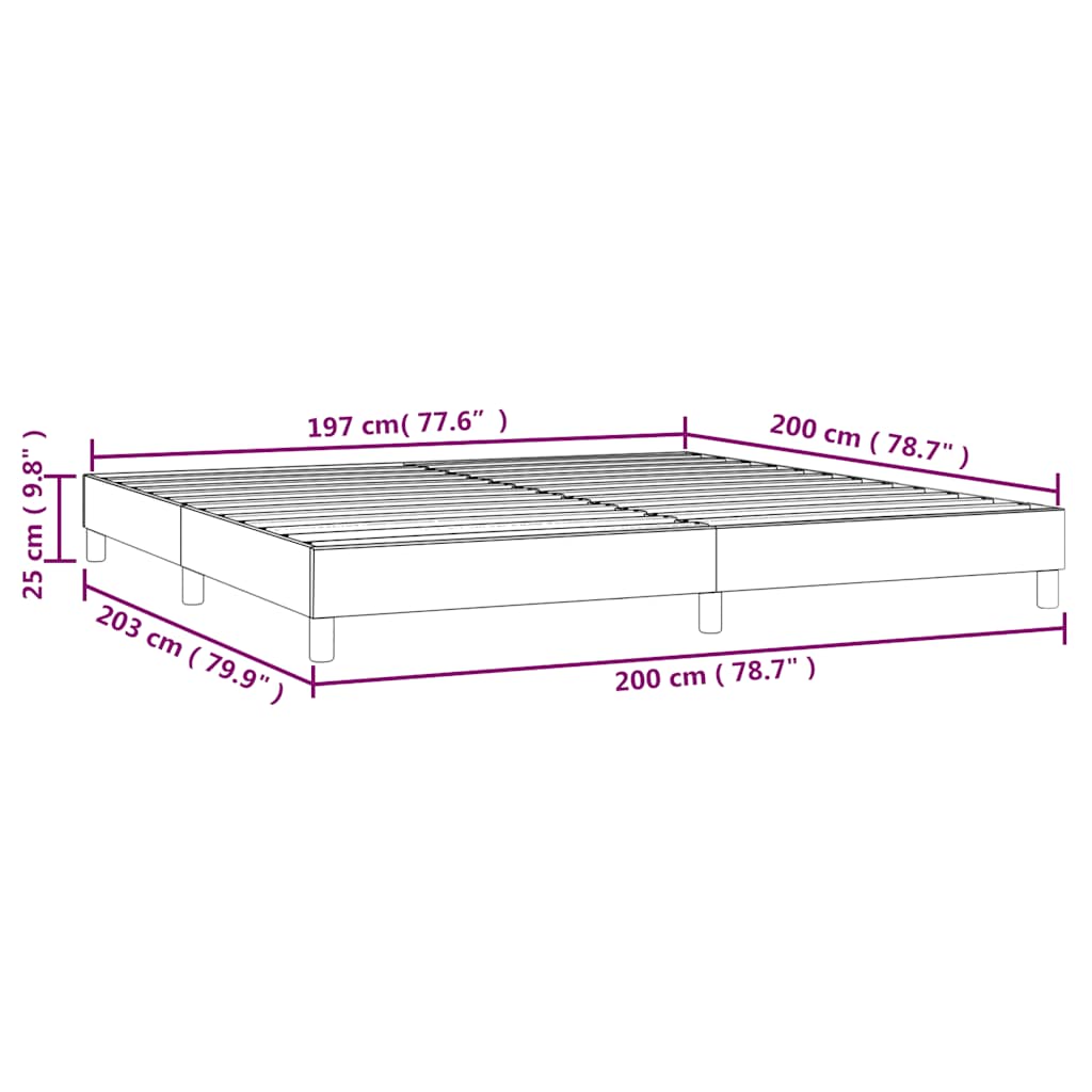 Okvir za krevet s oprugom tamnoplavi 200x200 cm baršunasti