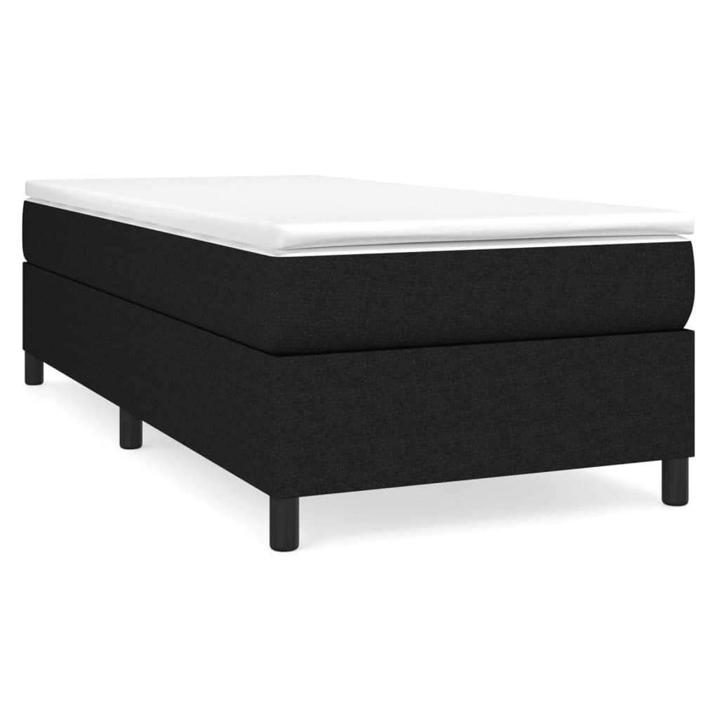 Okvir za krevet s oprugom crni 90x200cm od tkanine