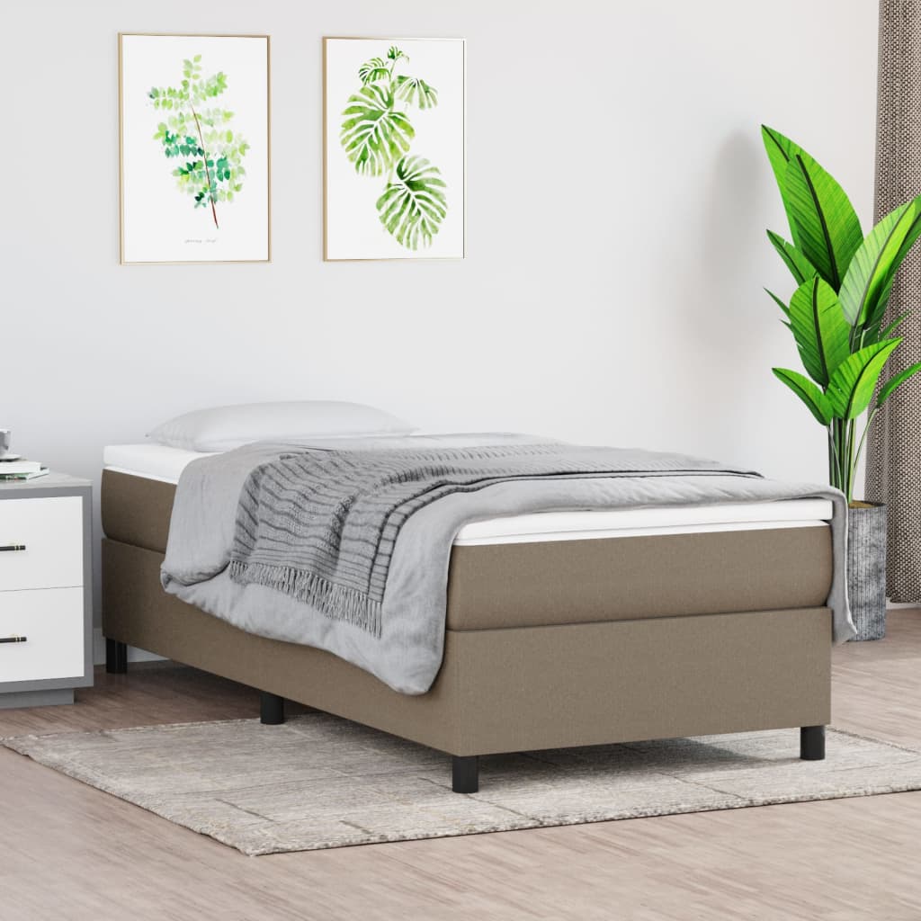 Okvir za krevet s oprugom smeđesivi 100 x 200 cm od tkanine