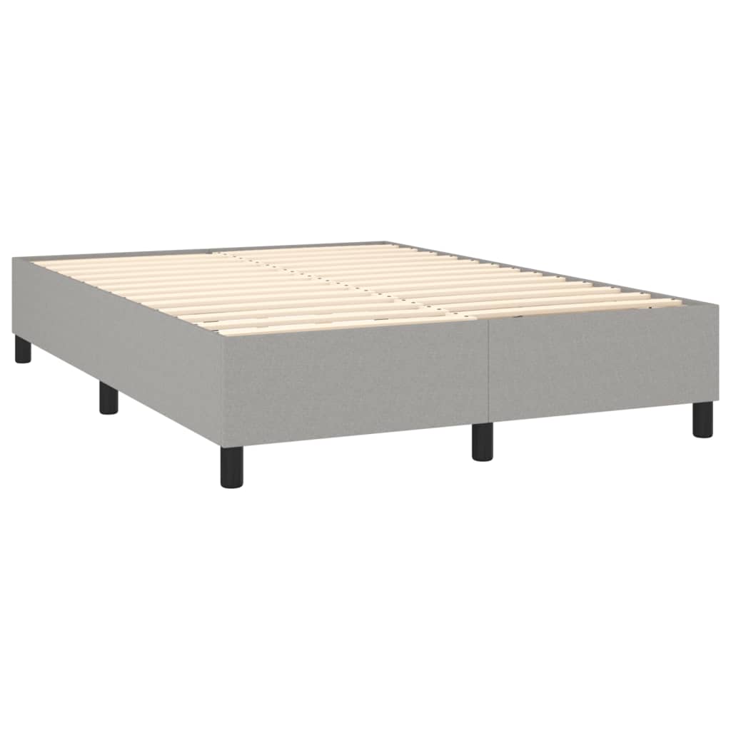 Okvir za krevet s oprugom svjetlosivi 140 x 190 cm od tkanine