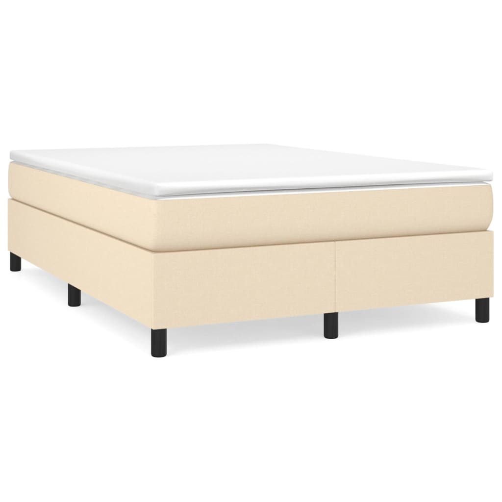 Okvir za krevet s oprugom krem 140 x 190 cm od tkanine