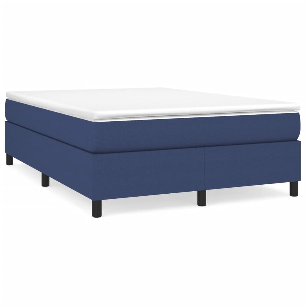 Okvir za krevet s oprugom plavi 140 x 190 cm od tkanine