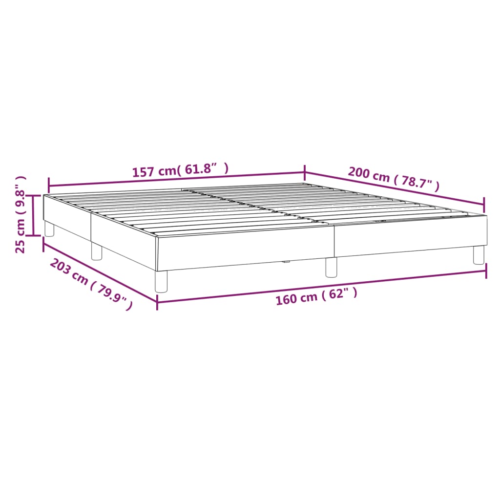Okvir za krevet s oprugom crni 160x200 cm od tkanine