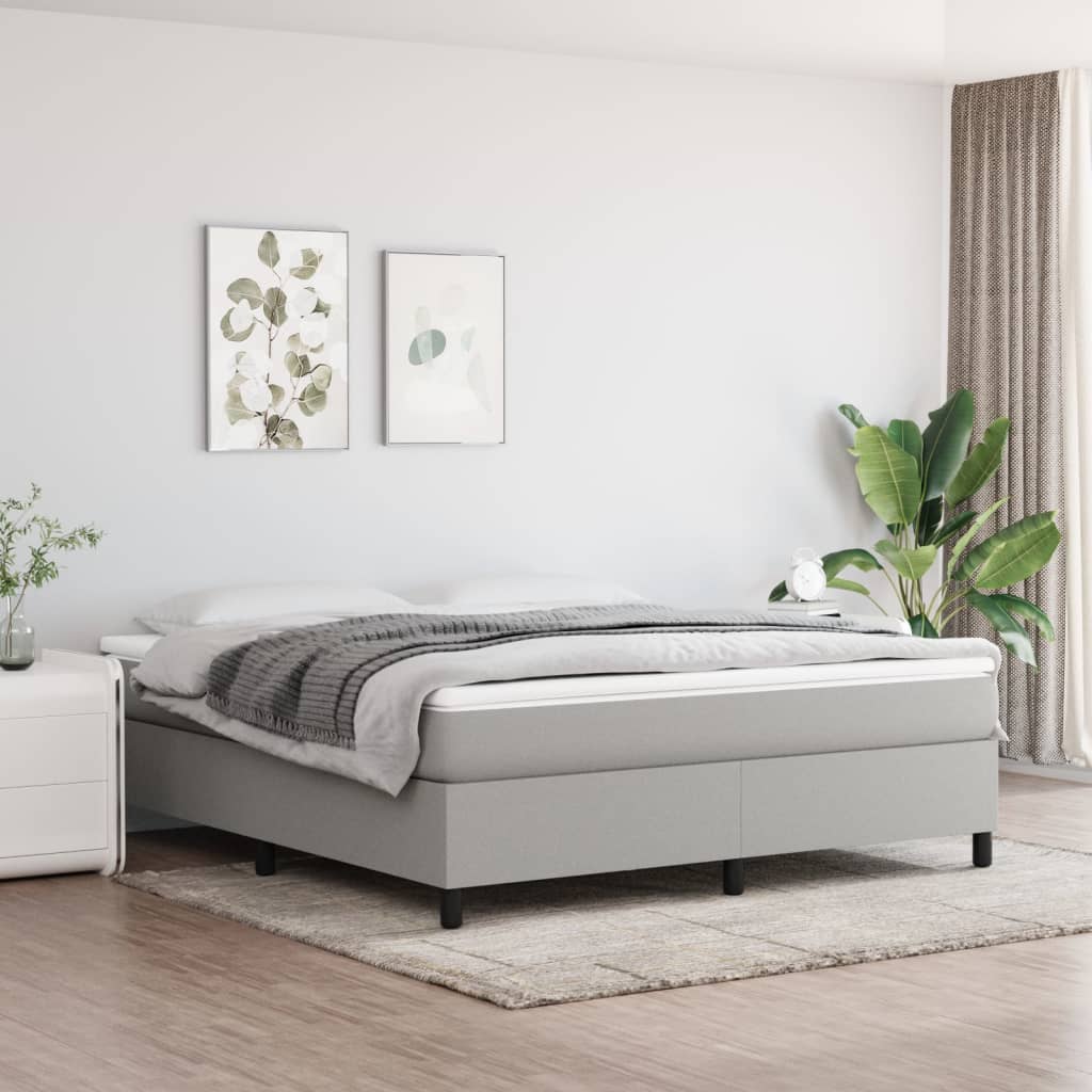 Okvir za krevet s oprugom svjetlosivi 180x200 cm od tkanine
