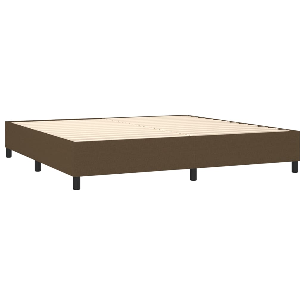 Okvir za krevet s oprugom tamnosmeđi 200x200 cm od tkanine