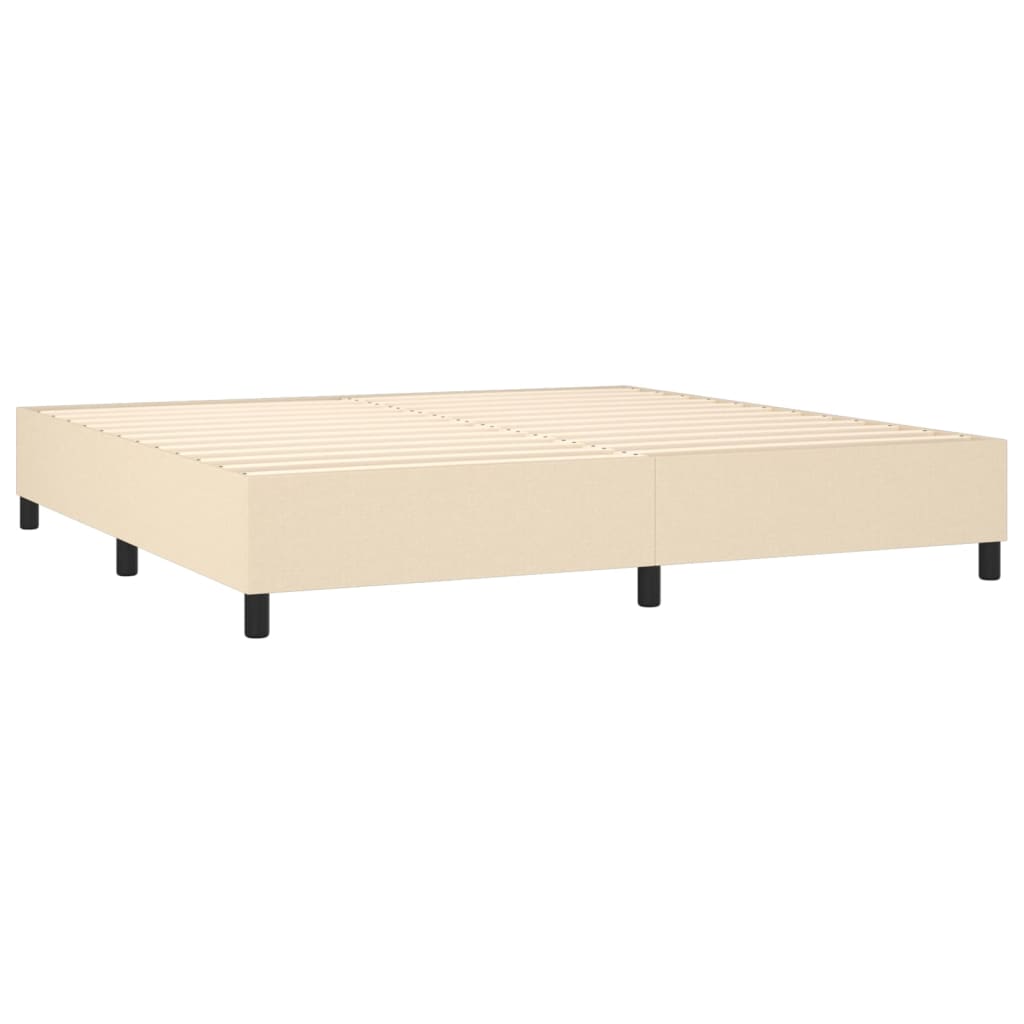 Okvir za krevet s oprugom krem 200x200 cm od tkanine