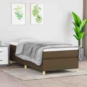 Okvir za krevet s oprugom tamnosmeđi 80x200 cm od tkanine