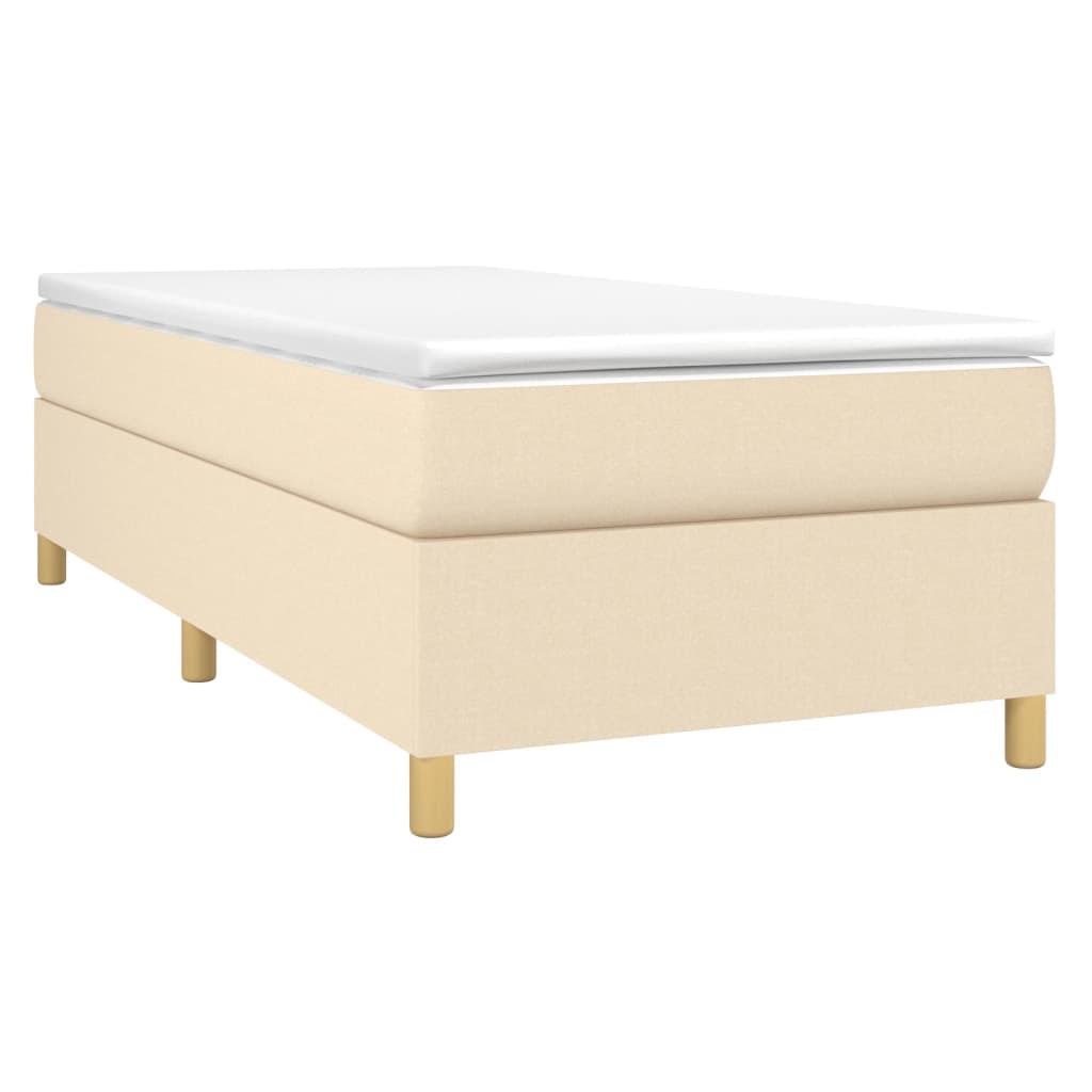 Okvir za krevet s oprugom Krem 80x200cm Tkanina