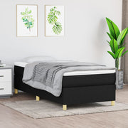 Okvir za krevet s oprugom crni 90x200cm od tkanine