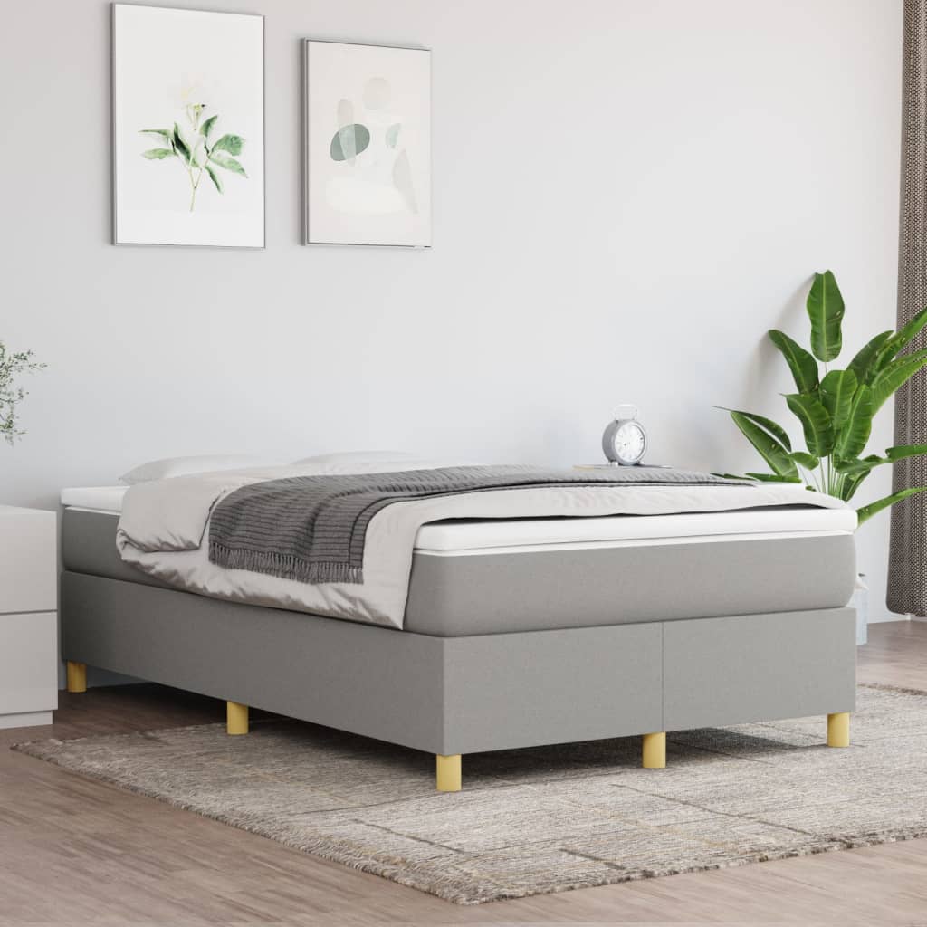 Okvir za krevet s oprugom svjetlosivi 120 x 200 cm od tkanine