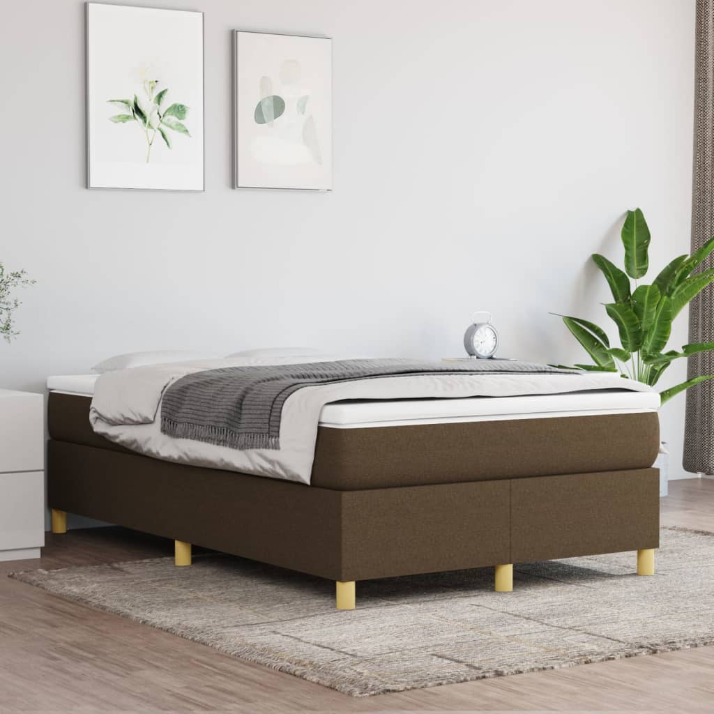 Okvir za krevet s oprugom tamnosmeđi 120 x 200 cm od tkanine