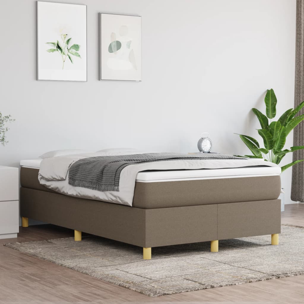 Okvir za krevet s oprugom smeđesivi 120 x 200 cm od tkanine